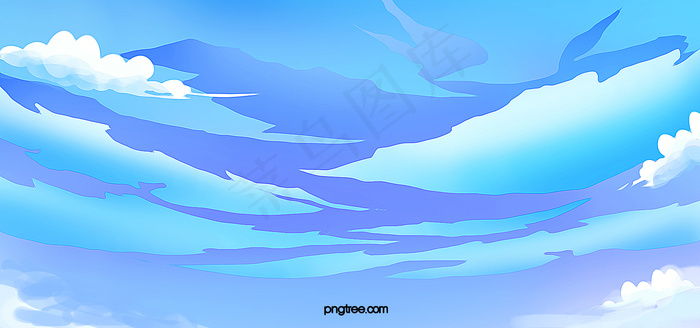 手绘插画唯美天空漫画背景