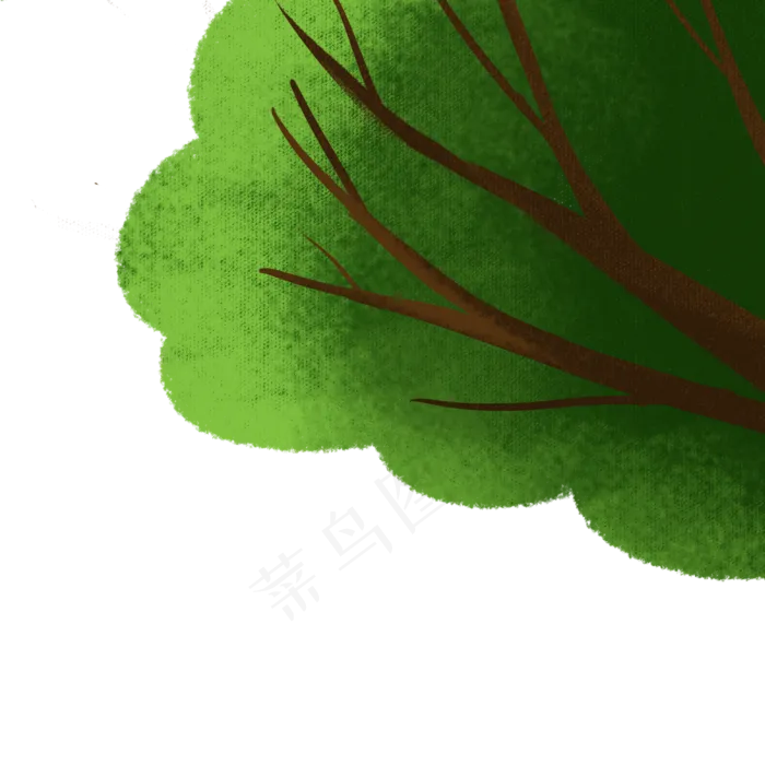 卡通绿色大树下载(2000X2000(DPI:300))psd模版下载