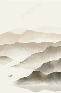 中国风黄昏山水图 中国风黄昏山水图