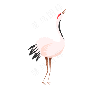 中国风卡通山水仙鹤