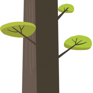 一颗卡通的大树植物