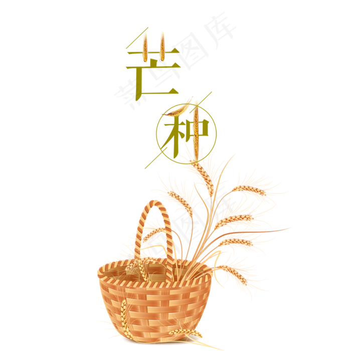 传统节日芒种元素(2000X2000(DPI:300))psd模版下载