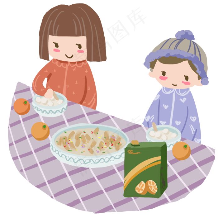 元宵节和妈妈一起吃汤圆,免抠元素