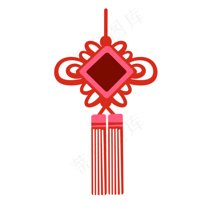 红色大气传统中国结,免抠元素