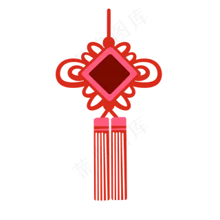 红色大气传统中国结,免抠元素