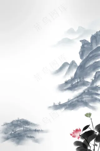 中国风古韵水墨画平面广告
