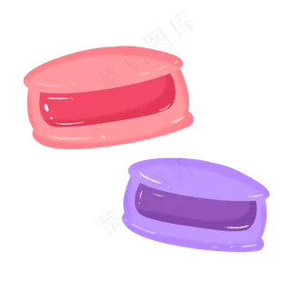 粉色紫色治愈系六一儿童节马卡龙