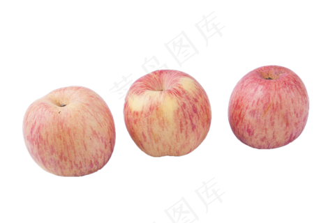 三个大红富士苹果