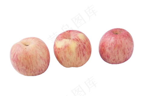 三个大红富士苹果