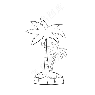 树简笔画,免抠元素