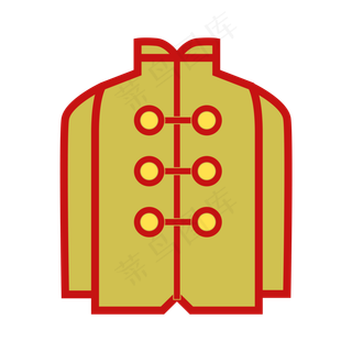 卡通中山装新春装饰,免抠元素