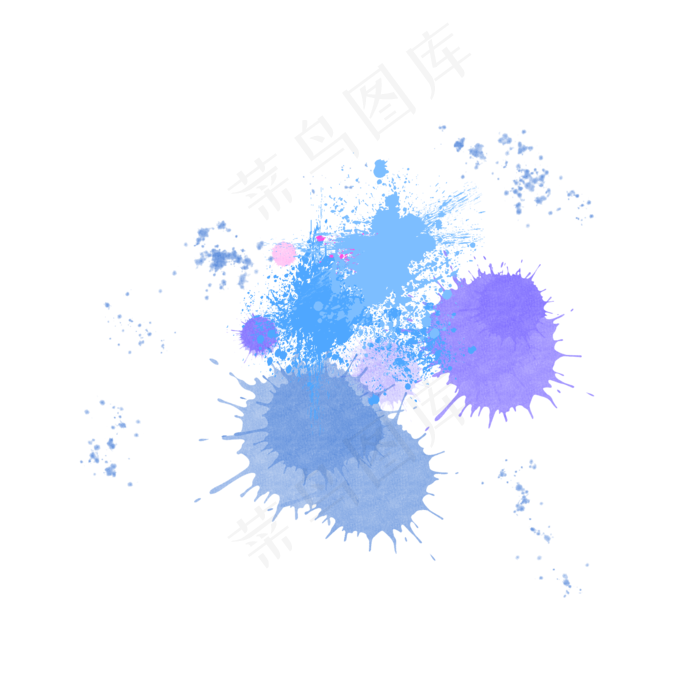 蓝色水彩飞溅效果(2000*2000px 72 dpi )