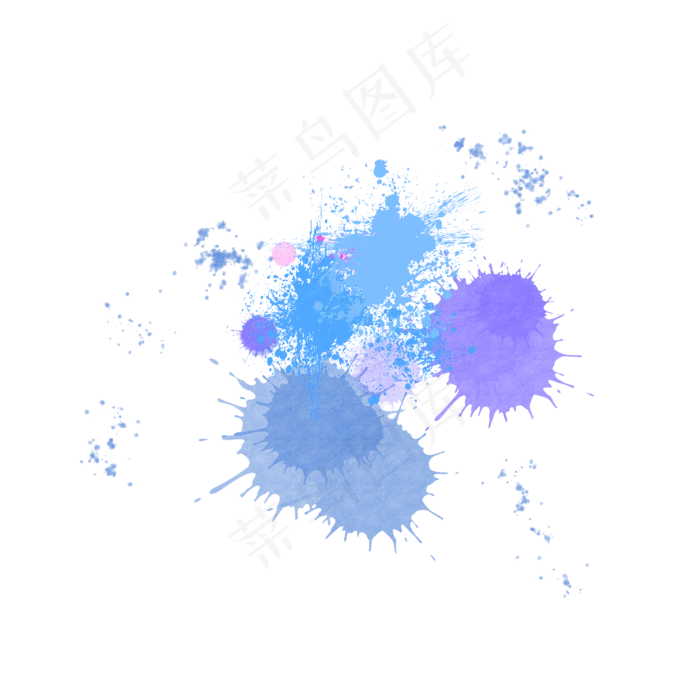 蓝色水彩飞溅效果(2000*2000px 72 dpi )