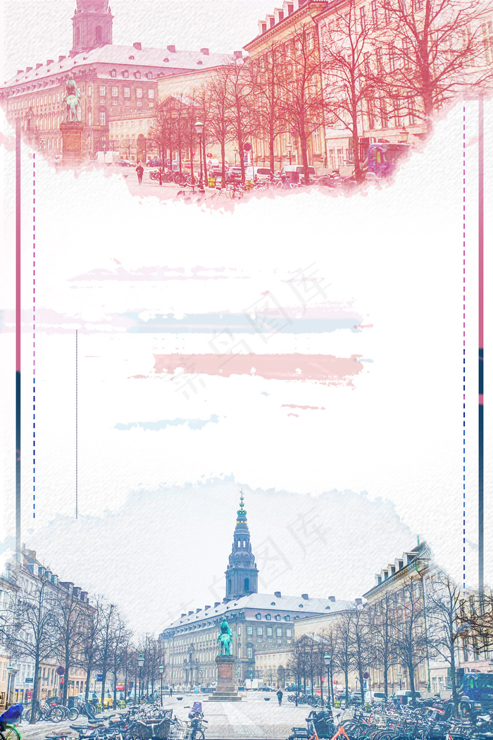 简约民国风古建筑古典背景