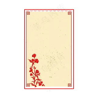 水墨花鸟复古金纸春节新年中国风,免抠元素