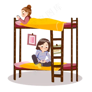 宿舍女生寝室学校素材