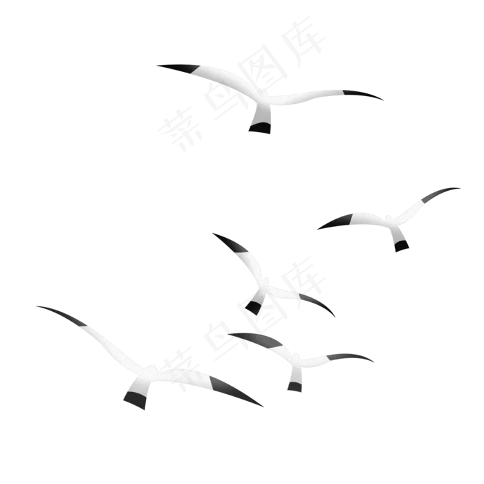 手绘一群大雁免抠图(2000*2000px 300 dpi )psd模版下载