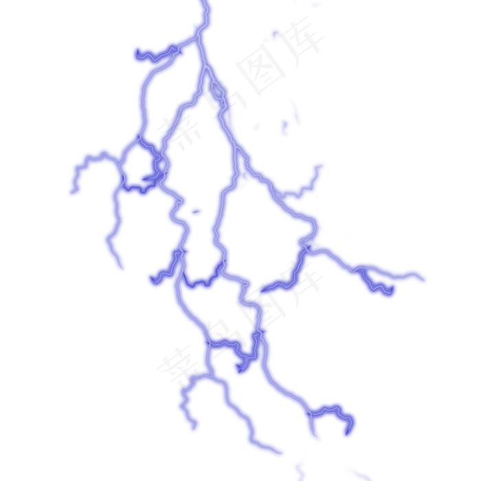 紫色震撼闪电装饰元素,免抠元素