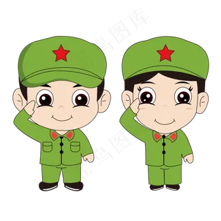 建党节手绘红军矢量图,免抠元素