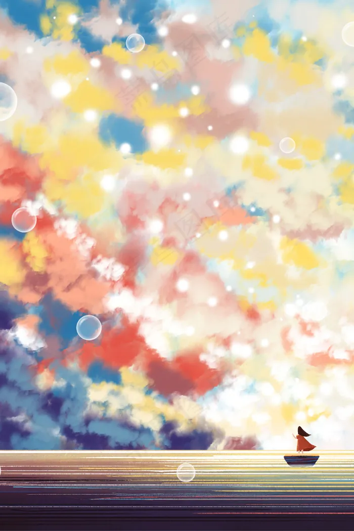 天空大海大场景治愈系风景