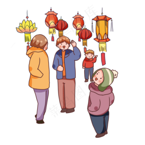 鼠年新春元宵节逛庙会,免抠元素