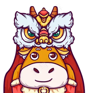 舞狮黄牛国潮风