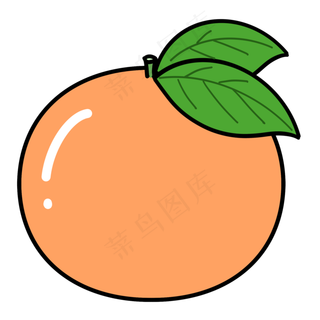 手绘新鲜的一个大柚子