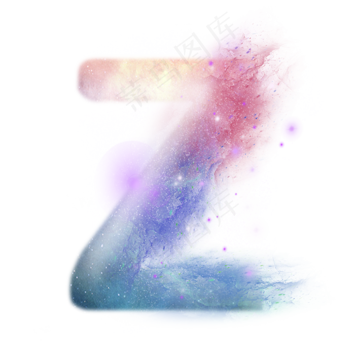 创意星空蓝色红色字母Z,免抠元素艺术字(3000X3000(DPI:300))psd模版下载