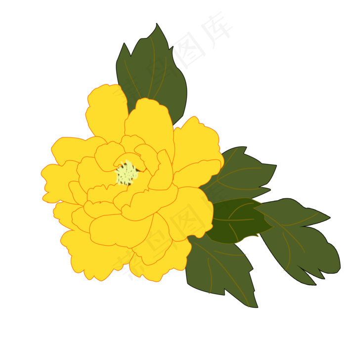 牡丹手绘牡丹黄牡丹富贵牡丹花朵,免抠元素(2000X2000(DPI:300))psd模版下载