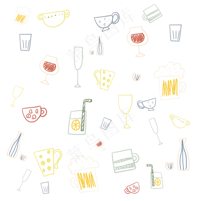 卡通迷你印花图案,免抠元素