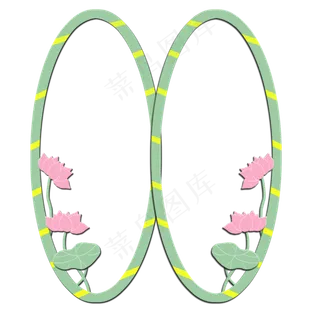 荷花边框png素材