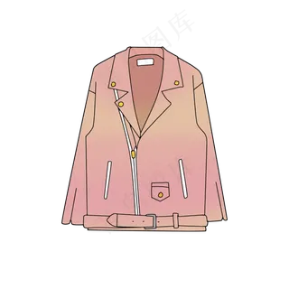 少年少女青春机车酷粉色皮衣PN