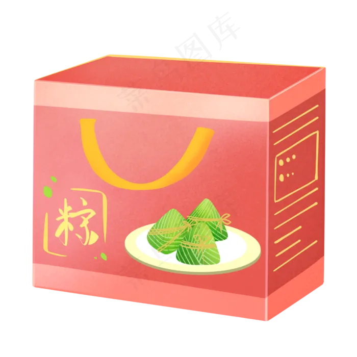 红色箱装粽子(3000X3000(DPI:300))psd模版下载