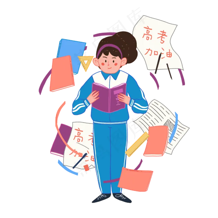 高考加油做题冲刺考生校园PNG(3000X3000(DPI:300))psd模版下载