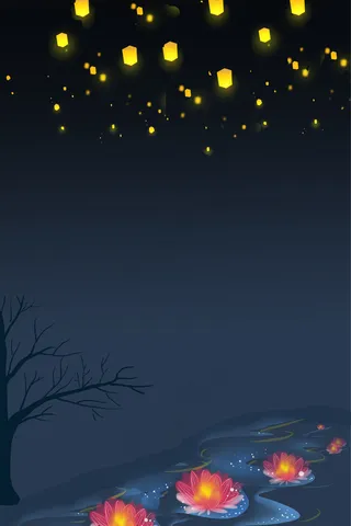 简约中元节祈福宣传