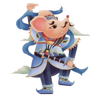 2020鼠年门神可爱萌老鼠新年新春,免抠元素