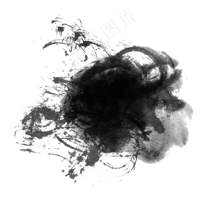 墨迹水墨黑色喷墨(2362X2362(DPI:300))psd模版下载