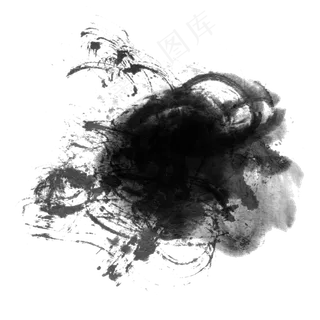 墨迹水墨黑色喷墨