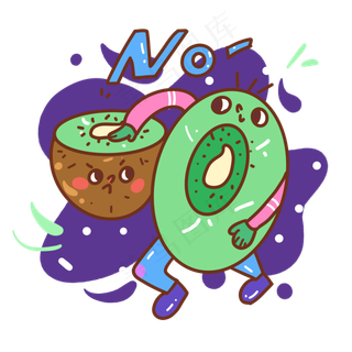 夏天可爱水果猕猴桃小人