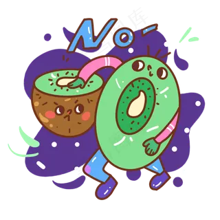 夏天可爱水果猕猴桃小人