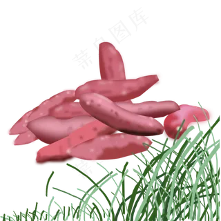 24节气处暑鼠绘蔬菜红薯元素设计