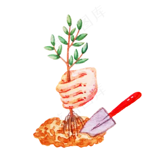 种树的小物和铲子