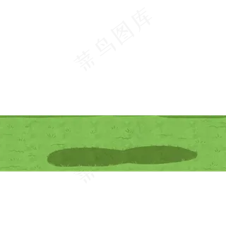 绿色的卡通草地,免抠元素