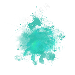 蓝色创意矢量水墨喷溅图