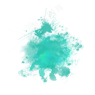 蓝色创意矢量水墨喷溅图