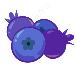 四个新鲜的蓝莓水果