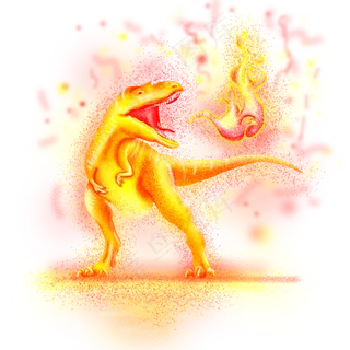 梦幻恐龙喷火,免抠元素