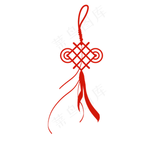 红色中国结手绘装饰,免抠元素