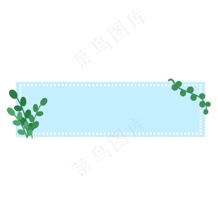 夏季小清新蓝色植物标签(2000X2000(DPI:300))psd模版下载