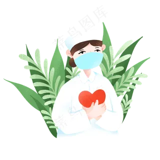 新型冠状病毒白衣天使,免抠元素